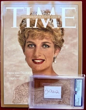 PRINCESS DIANA SIGNATURE AUTOGRAPH PSA / DNA & TIME MAGAZINE COMMEMORATIVE ISSUE