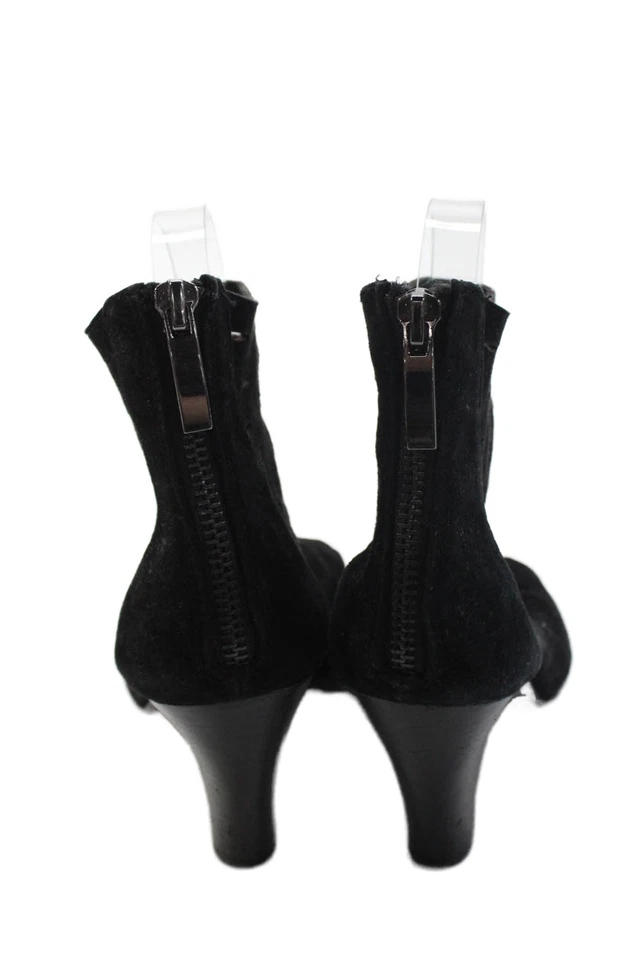 Botines STEVEN BY STEVE MADDEN para mujer con cremallera trasera corte láser punta abierta negros 7,5 Foto 3 de 4