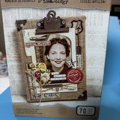 Tim Holtz Idea-ology Authentic Moments Burlap Kit 70 PCs. TH93223M Rare 2015