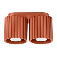 Deckenlampe Aluminium Ocker KüChe Wohnzimmer 21 Cm GU10 Deckenleuchte 2-Flammig