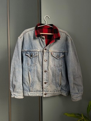 Vintage 80s Levi s Orange Tab Type III Wendejacke Denim Flanell M