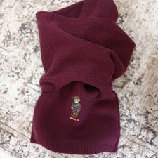 Excellent condition Polo Ralph Lauren cashmere scarf, wool burgundy