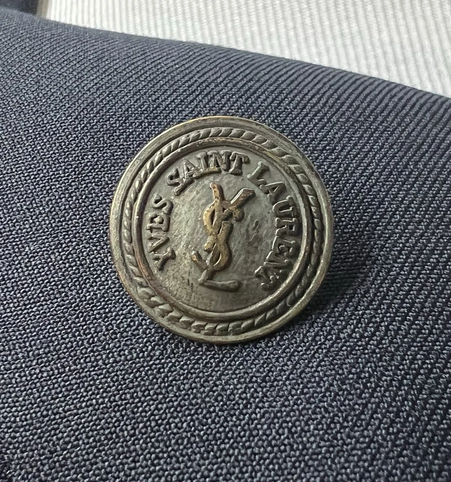 Chaqueta Blazer YSL Yves Saint Laurent Para Hombres 56R De Colección EE. UU. 46 Doble Pecho Azul Marino Foto 2 de 4