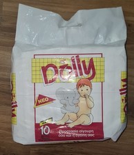 Vintage 80s MAXI Plastic Greece diapers DOLLY 10 nappies NOS over 10kgs/22lbs