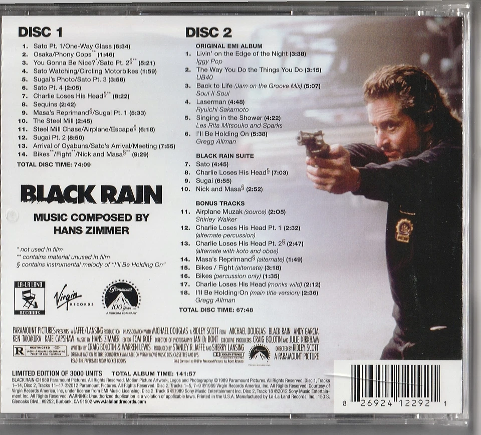 HANS ZIMMER - Black rain - 2 CD - Bild 2 von 2