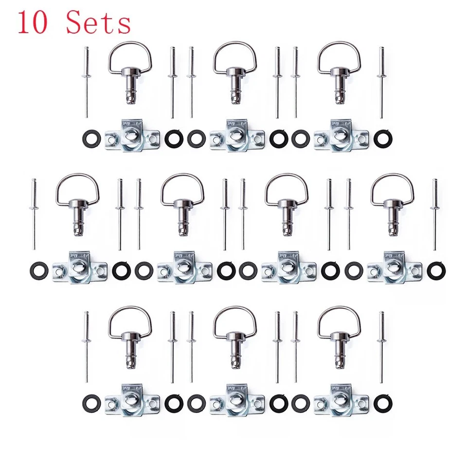 Sujetadores de carrera de motocicleta anillo en D de liberación rápida 1/4 vuelta carenado remache 17 mm Foto 3 de 4