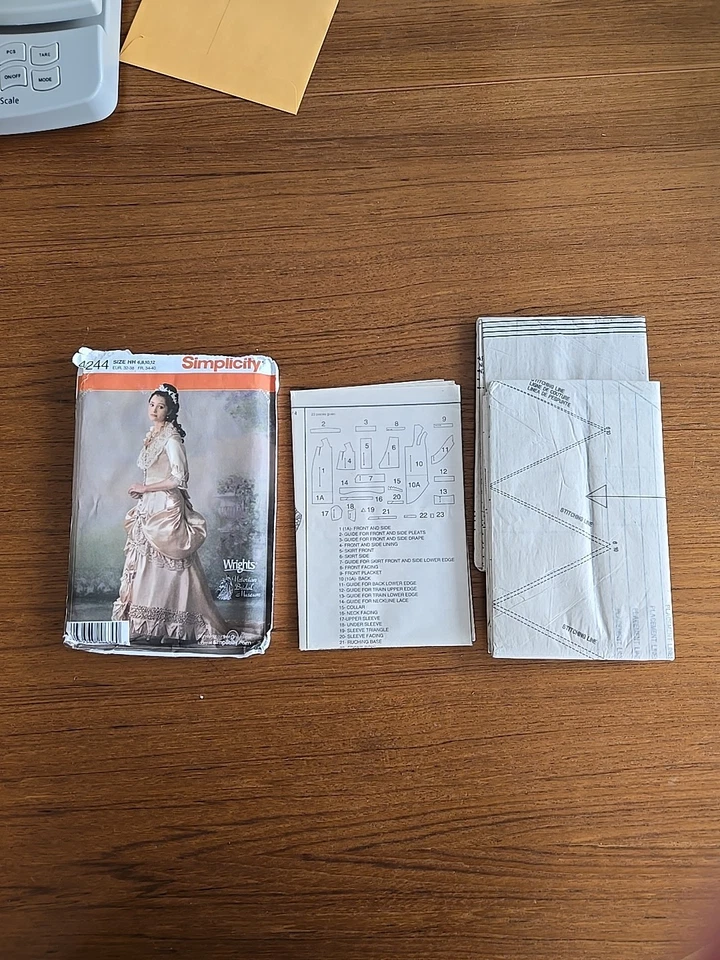 Simplicity 4244 Wrights Victorian Bridal Museum Pattern UNCUT Sz HH 6,8,10,12  - Image 2 of 4