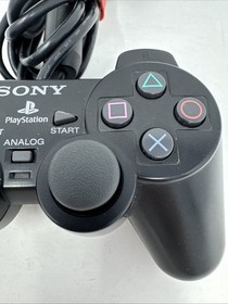 Official Sony PlayStation 2 Dualshock 2 Controller Black TESTED