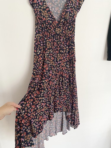 Apricot Floral Faux Wrap Dress 12 - Picture 2 of 6