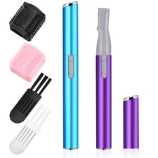Chumia 2 Pcs Electric Eyebrow Trimmer Women Precision Face Sky Blue, Purple 