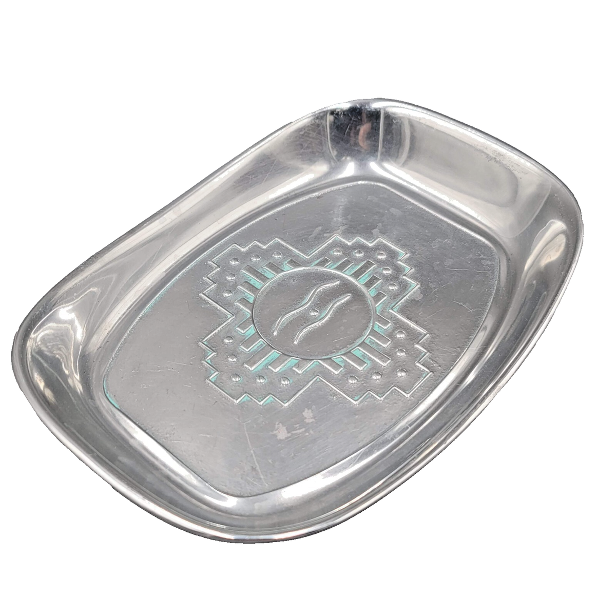 Wilton Armetale Zia Pewter Bread Tray Southwest Turquoise Dish USA