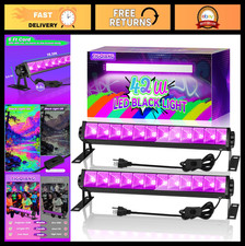 2 Pack 42W LED Black Light Bar - Glow in the Dark Party Lights, Halloween Decor,