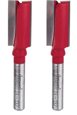 Freud 5/8'' dia X 1-1/4'' Double Flute Straight Bit 1/4'' Shank 2-Pack, 04-137-2PK