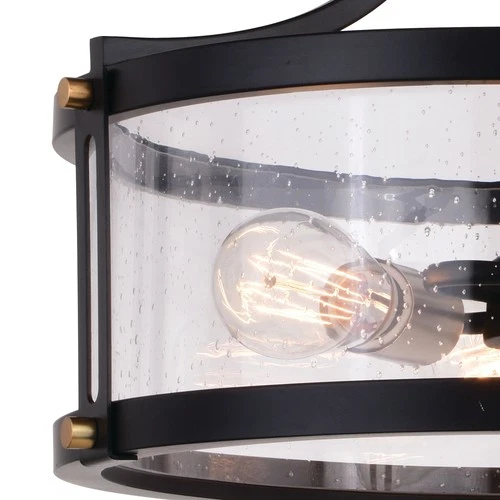 Vaxcel Lighting C0175 Holbrook 3 Light 16"W Semi-Flush Drum - Black - Picture 2 of 12