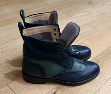 SUTOR MANTELLASSI STIVALI UOMO PELLE ITALY NUOVI verde brogue boots rari 8 1/2