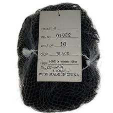 Dollspart Black 100 Synthetic Doll Hair Wig Cap 10 Very Curly Vintage NEW Tags