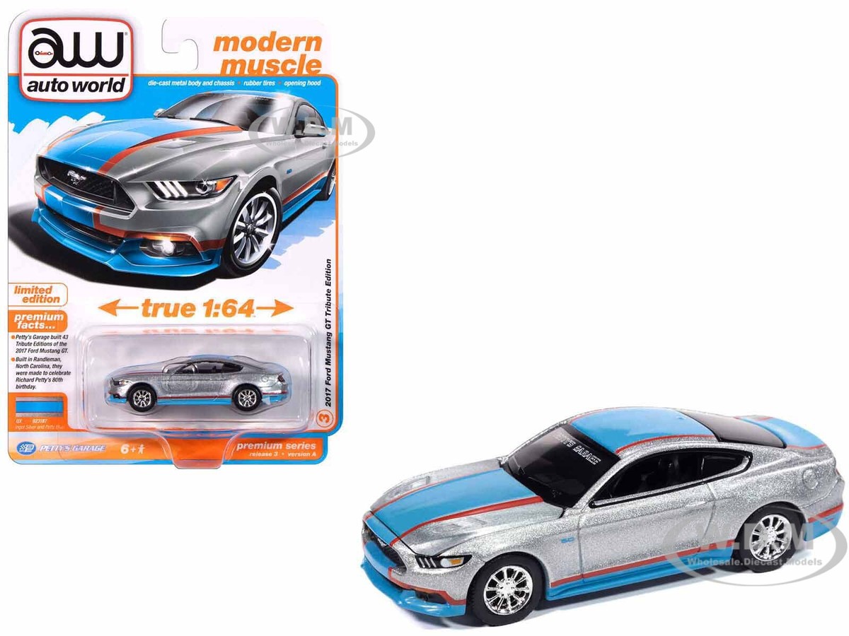 2017 FORD MUSTANG GT TRIBUTE ED. PETTY'S GARAGE 1/64 AUTO WORLD