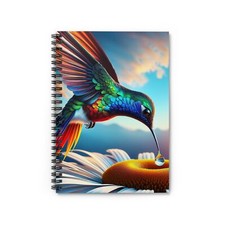 Humming Bird Spiral Notebook, Ruled Line - Nature Lover Journal, Bird Watcher