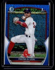 2023 Bowman Chrome Prospects Blue Shimmer Fraymi De Leon 061/150 Boston Red Sox