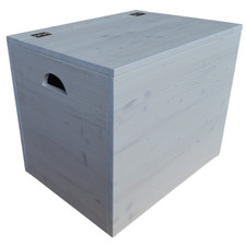 Cassapanca pouf contenitore in legno massello SHABBY CHIC cm 58