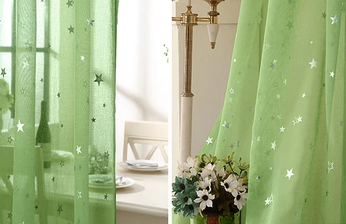 Elegant Star Printed Sheer Curtains Rod Pocket Fresh Tulle Voile Gauze 1 Panel - Picture 22 of 48