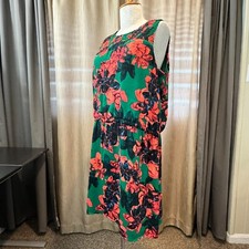 - Vince Camuto Flowy Vibrant Sleeveless Floral Dress Drawstring US 12