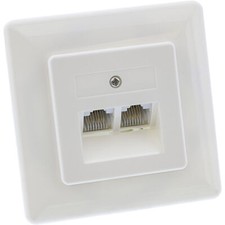InLine® ISDN Anschlussdose, 2x RJ45 BU, Unterputz, Schraubanschluss 2x 8-fach