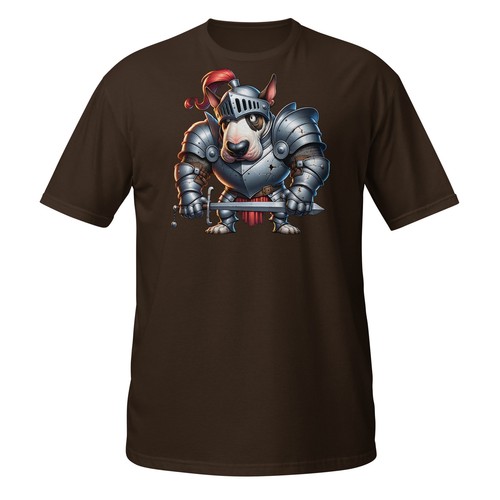 Knight Bull Terrier T-Shirt | Grumpy Dog in Armor | Funny Medieval Pup Tee - Picture 4 of 32