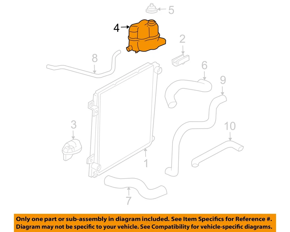 Used Engine Coolant Reservoir fits: 2004 Ford Explorer exc. Sport Trac Grade A - Изображение 3 из 4