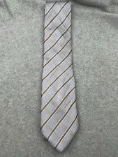 Canali Tie Men's Designer Necktie Striped Silk Formal Meeting Gray Blue