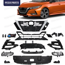 For 2020-2022 Nissan Sentra Grilles/Radiator Shutter/Brackets/Fog Lights/Bezels