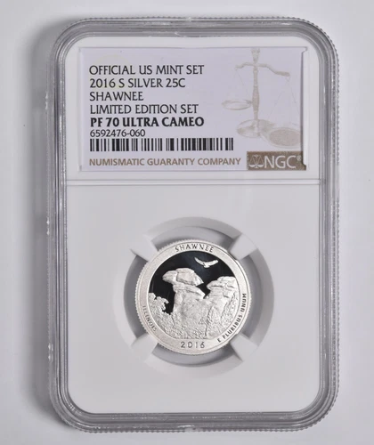 PF70 UCAM 2016-S Silver Shawnee Quarter Limited Edition NGC