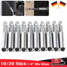 10/20x Magnet Bithalter 1/4" Bits 60mm Bit Verl&auml;ngerung Magnetisch Bitaufnahme~