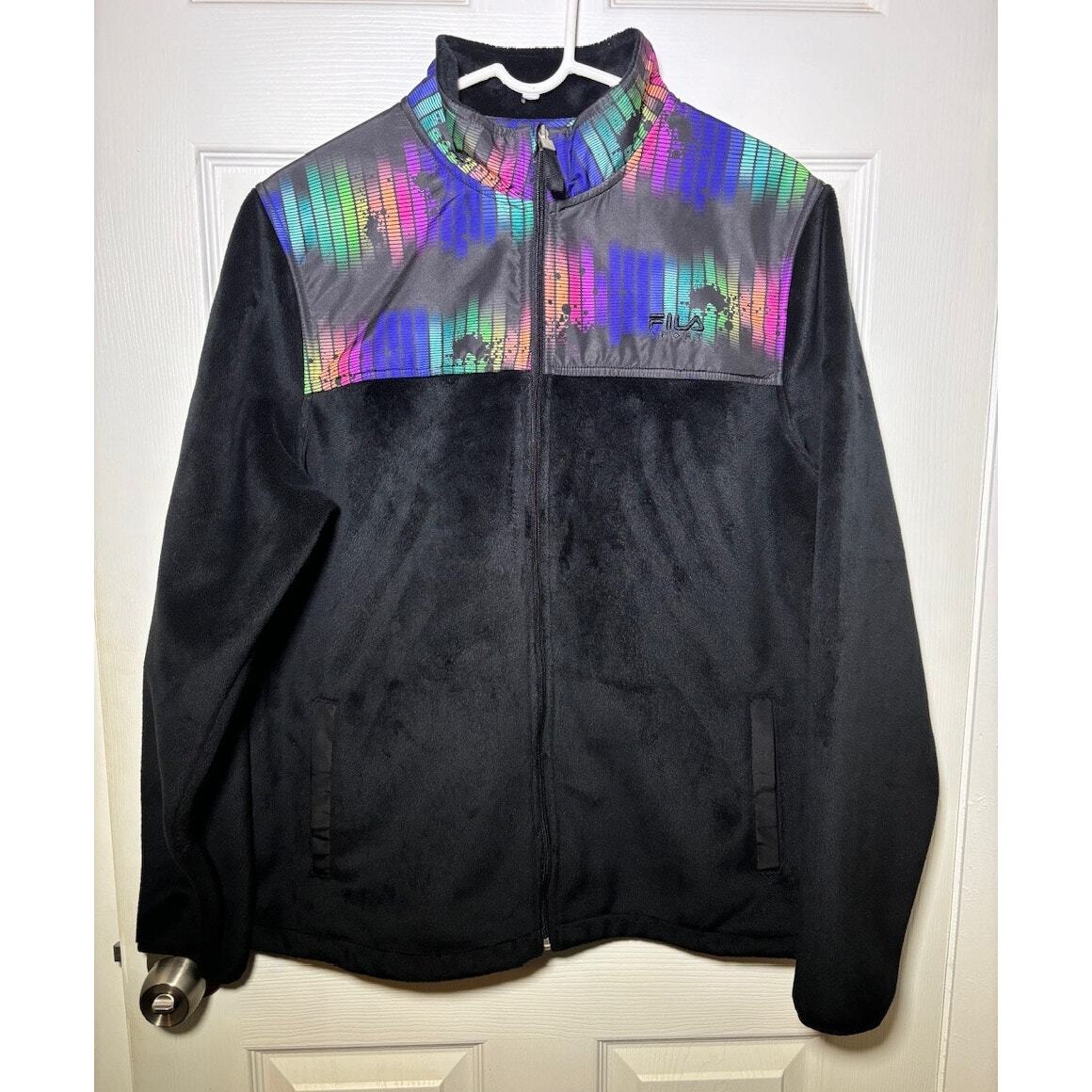 FILA Sport Giacca Donna Taglia XL Full Zip Morbida Pile Arcobaleno
