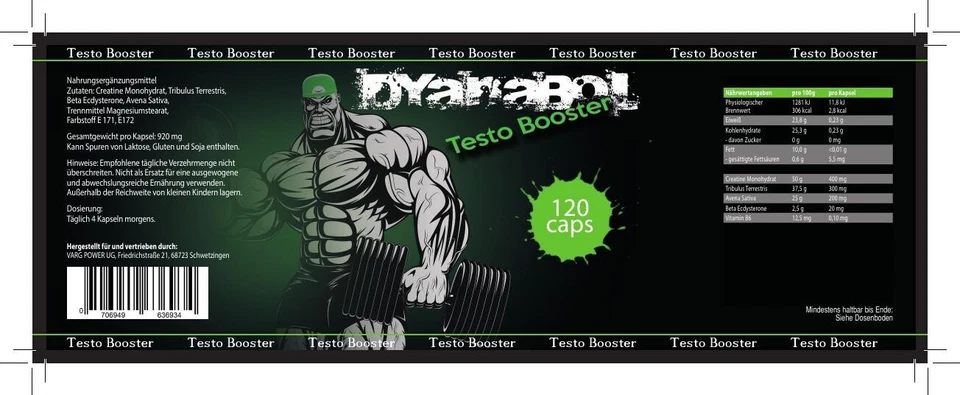 Testo Booster für schnellen Muskelaufbau Extrem Testosteron Support wirkt Anabol - Bild 2 von 4