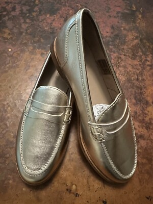 METALLIC GOLD RYAN PENNY LOAFERS Sz