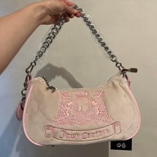 Juicy Couture Beige/velour Velour Twig Dogs Hobo Shoulder Bag W/ Crossbody Strap