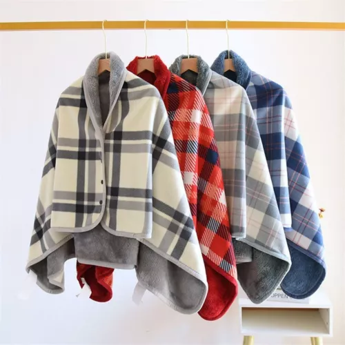 Shawls Lattice Wrap Cape Nap Cloak Blanket Gift Soft Warm Shawl Flannel Blanket - Picture 3 of 32