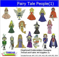 Embroidery Design Set - Fairy Tale People(1) - 16 Designs - 9 Formats -USB Stick
