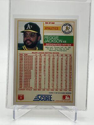 1988 Score Reggie Jackson Baseball Card #504 Mint FREE SHIPPING | eBay