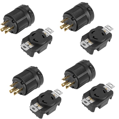 2/4/6.XPairs 30A 250V Male Female Twist Lock 3 Wire Plug Nema L6-30P+L6-30R - Picture 10 of 18