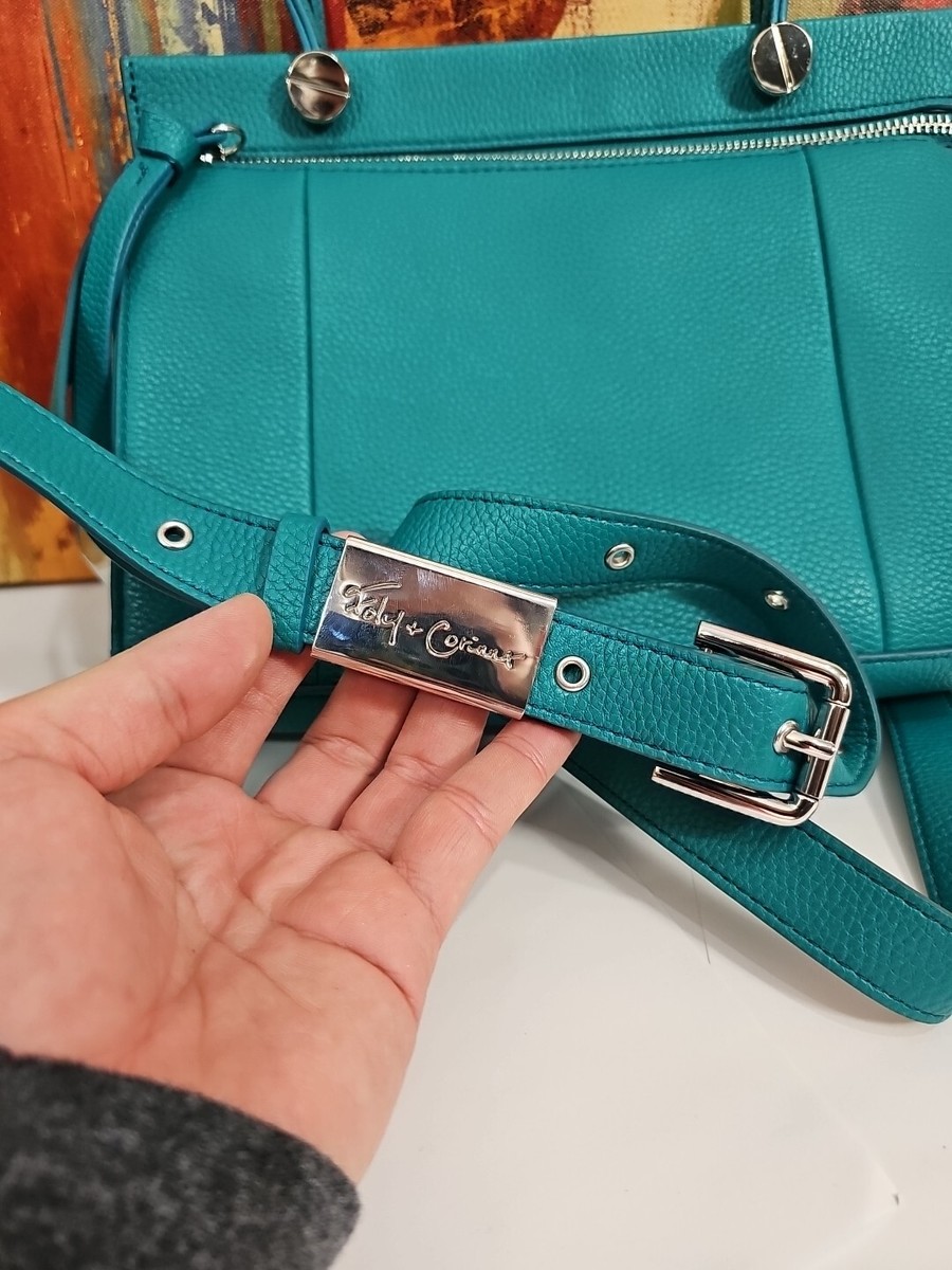 Foley + Corinna Small Teal Dione Satchel Crossbody | eBay display picture 1