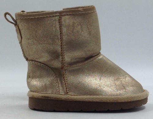 Gap Baby Girls Toddler Metallic Gold Winter Zip Up Snow Boots Size 7 - Picture 4 of 6