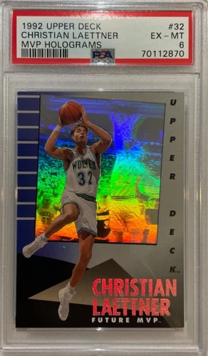 1992 Upper Deck — Christian Laettner — ROOKIE — MVP Holograms — PSA 6 — pop16ALL