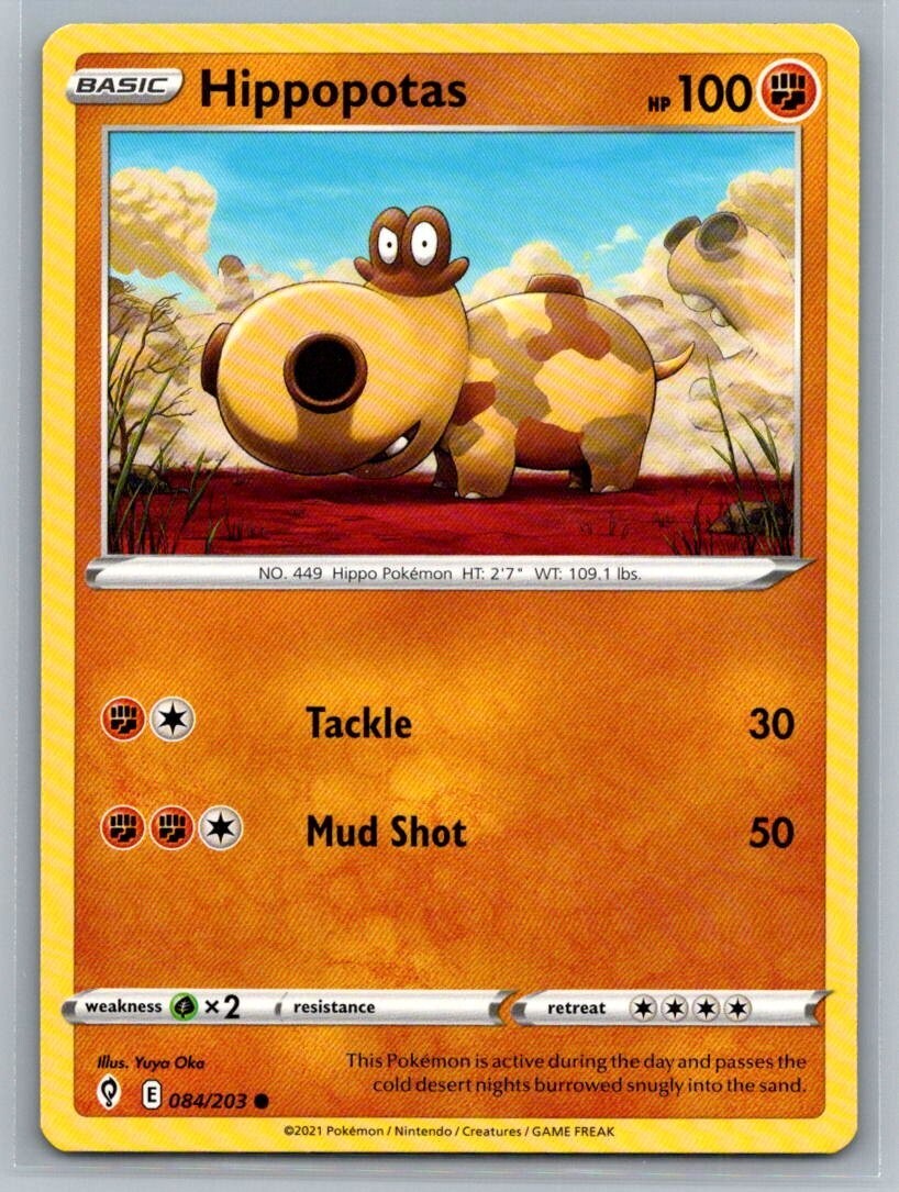 Hippopotas 84/203 Evolving Skies Common Pokémon TCG 2021