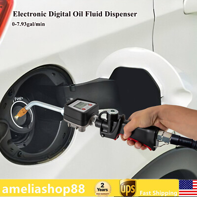 Electronic Digital Oil Fluid Dispenser Pump Oil Meter Gun Control Valve 1/2'' NPT