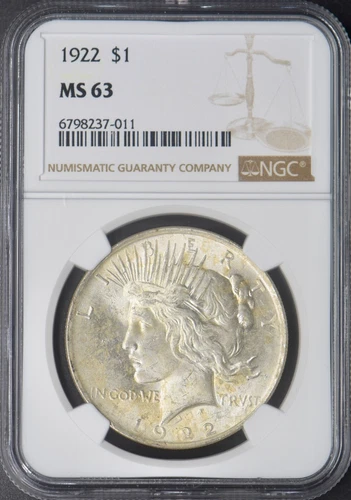 1922 Peace Silver Dollar - NGC MS63 Brown Label - ✪COINGIANTS✪