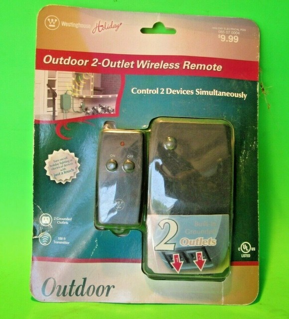 T28075 Westinghouse Outdoor 2 Outlet Wireless Remote Control Grounded