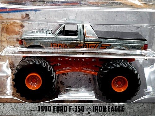Greenlight Raw Super Chase 1990 Ford F-350 Iron Eagle Kings of Crunch 1:64 - Picture 2 of 7