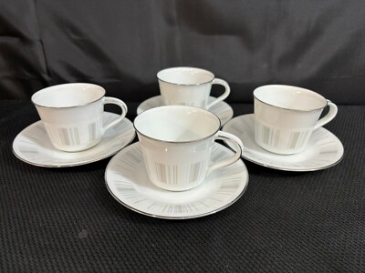 Noritake ''ISABELLA'' #6531 ~ Japan ~ Set of 4 ~ Cups & Saucers ~ 2 3/4'' Tall